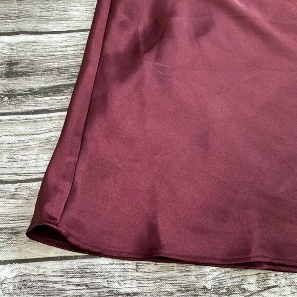 DB Studio Women's Midi Slip Cowl Dress 10 Merlot Burgundy Garnet Red Adjustable - Picture 8 of 13